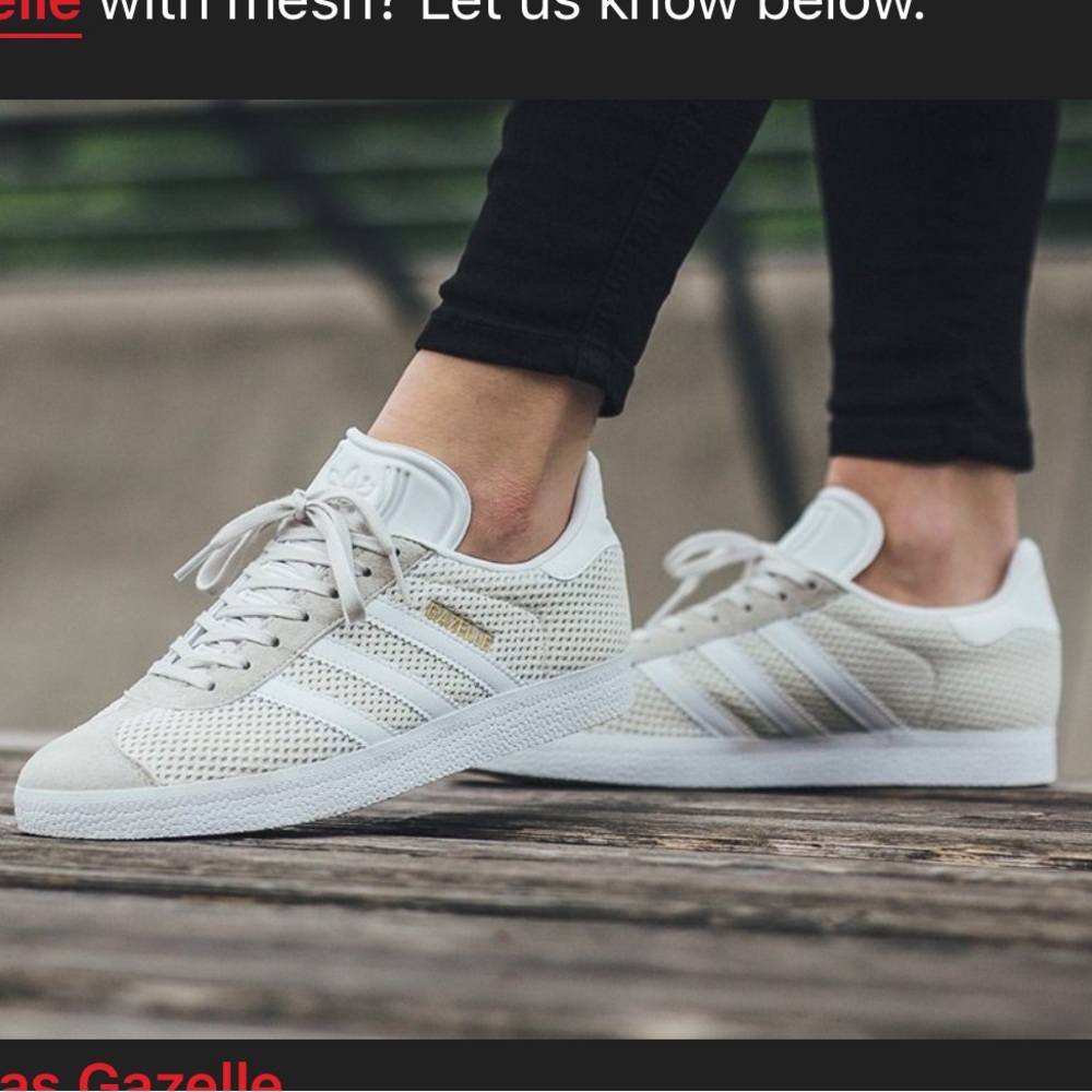 guc adidas mesh gazelle sneaker in vapor grey